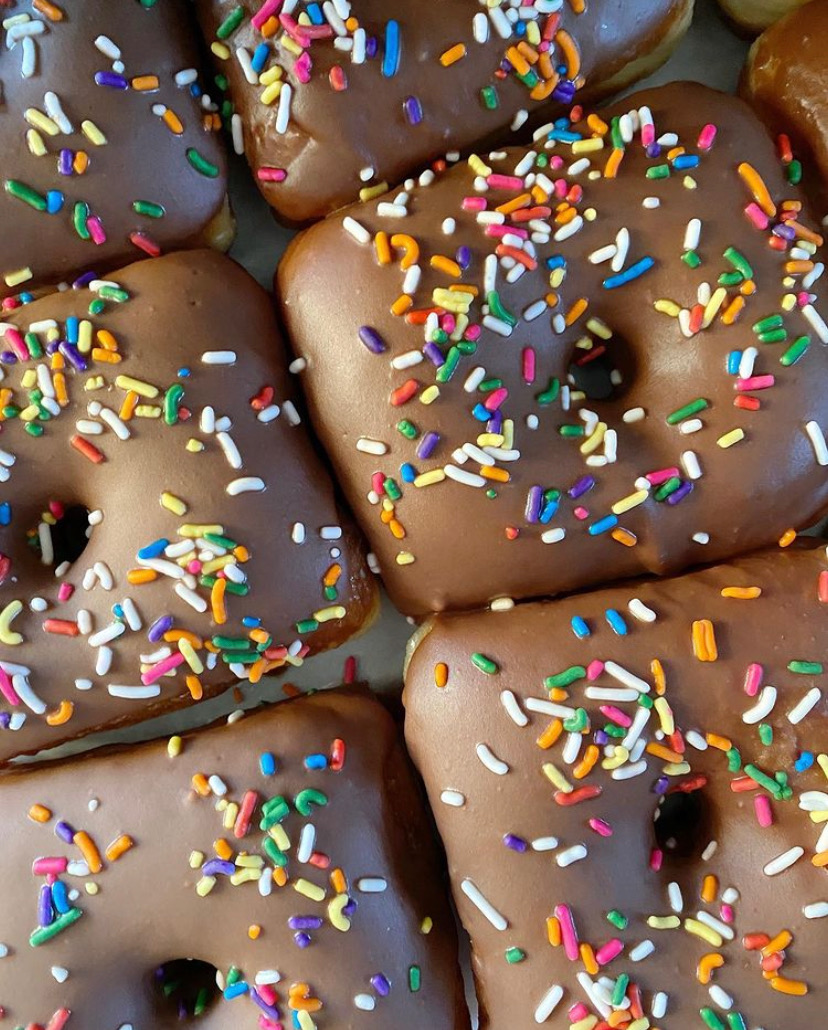 Your Mom's Donuts Milk Chocolate Sprinkled Donuts